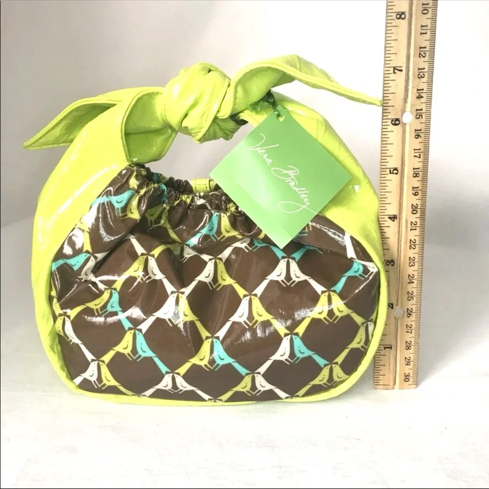 NWT Frill Vera Bradley Tippy Tie Purse green brown - Picture 4 of 8
